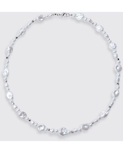 Boohoo Pearl Necklace - White