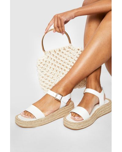 Boohoo Croc 2 Part Extended Rand Flatforms - White