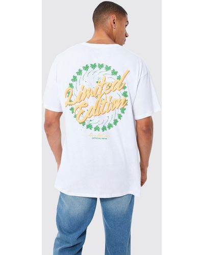 BoohooMAN Oversized Palm Tree Limited Edition T-shirt - White