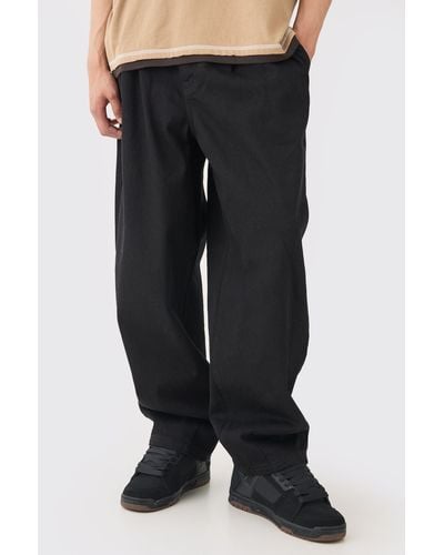 BoohooMAN Balloon Fit Jeans In Black