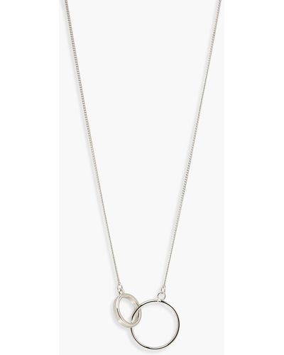 Boohoo Simple Circle Linked Necklace - White