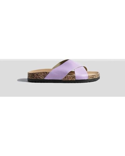Boohoo Cross Strap Footbed Slides - Purple
