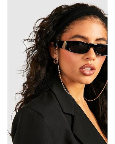 Boohoo Polished Link Chain Sunglasses Chain - Black