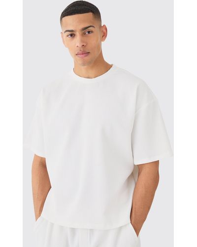 Boohoo Pleated Oversized T-shirt - White
