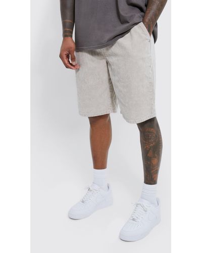 Boohoo Relaxed Cord Shorts - Gray