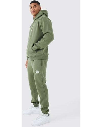 BoohooMAN Man Trainingsanzug mit Kapuze - Grün