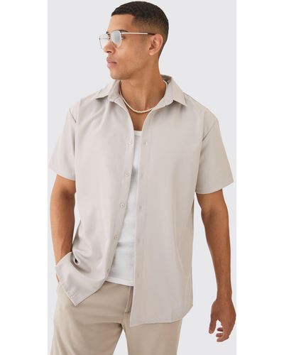 BoohooMAN Short Sleeve Soft Twill Oversized Shirt - Mehrfarbig