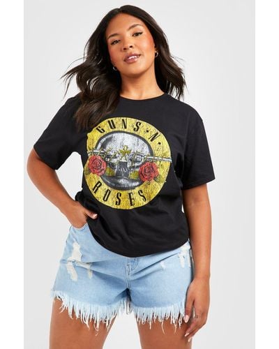 Boohoo Plus Guns N Roses Band T-shirt - Black