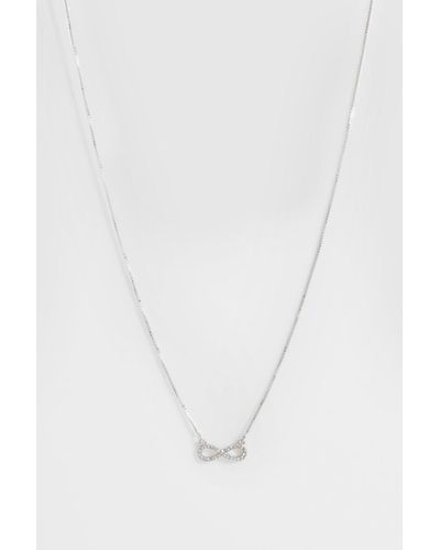 Boohoo Infinity Chain Necklace - White