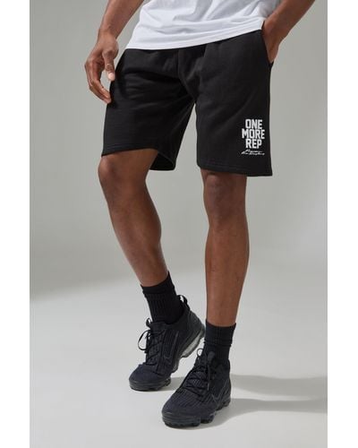 BoohooMAN Man Active Loose Fit One More Rep Shorts - Schwarz