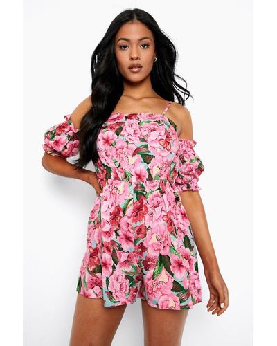 Off Shoulder Floral Jumpsuits for Women - Up to 85% off | Lyst