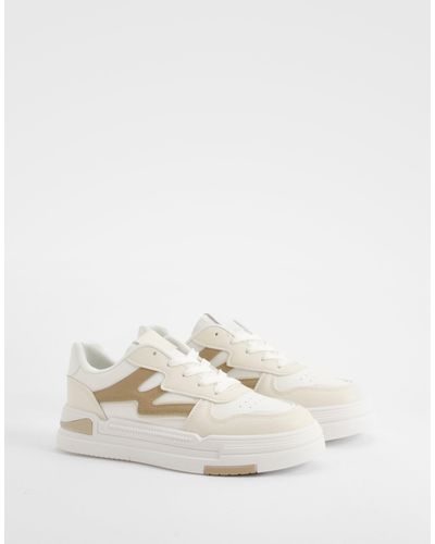 Boohoo Chunky Contrast Sneakers - Natural