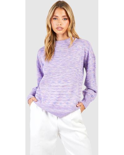 Boohoo Space Dye Knitted Sweater - Purple