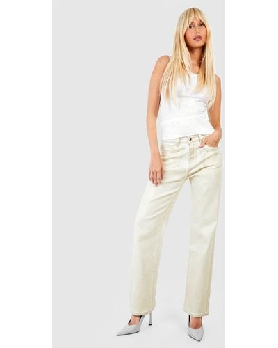 Boohoo Metallic Coated Jeans - White
