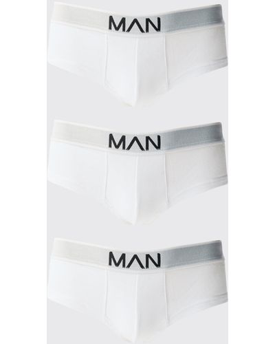 BoohooMAN 3 Pack Logo Briefs - Gray