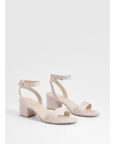 Boohoo Low Block Barely There Heels - Natural