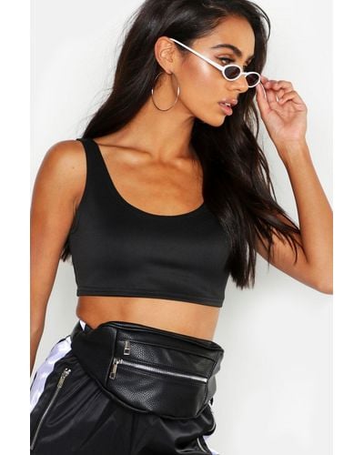 Boohoo Faux Leather Double Zip Fanny Pack - Black