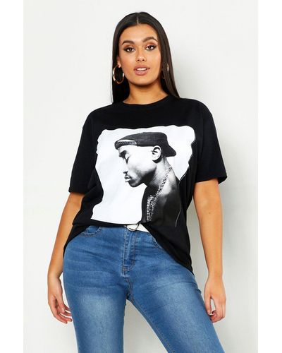 Boohoo Camiseta Plus Con Estampado De Tupac - Azul