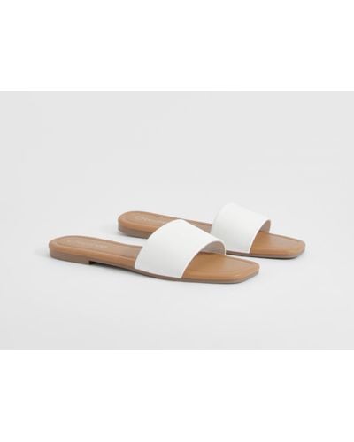 Boohoo Minimal Mule Sandals - White