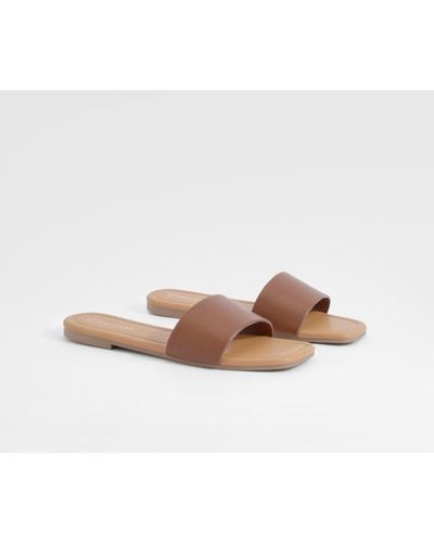 Boohoo Minimal Mule Sandals - Brown