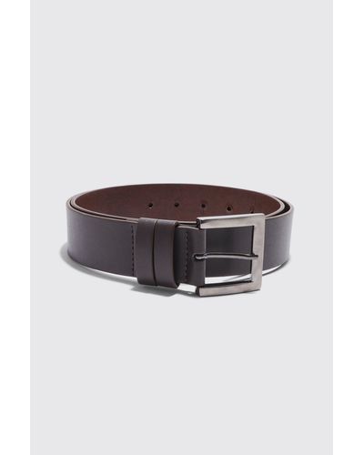 BoohooMAN Man Faux Leather Belt - Brown