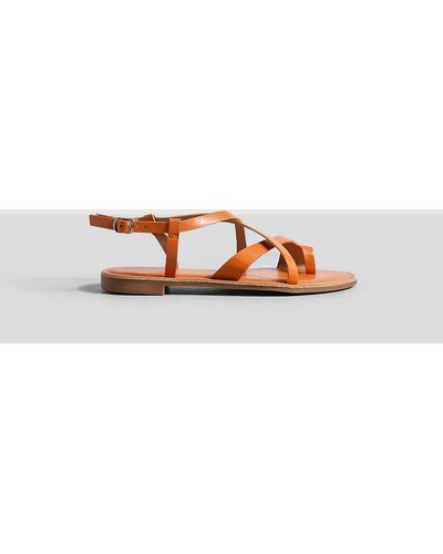 Boohoo Toe Loop Detail Flat Sandals - Orange