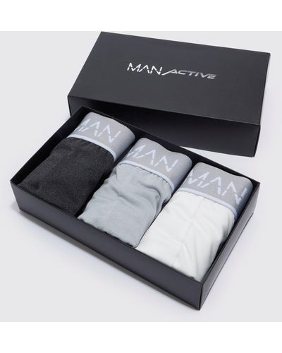 BoohooMAN Man Active 3 Pack Gift Boxed Briefs - Black