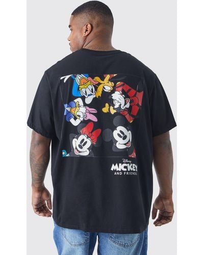 BoohooMAN Plus Mickey Mouse License T-shirt - Blue