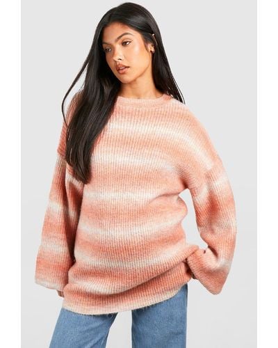 Boohoo Maternity Ombre Oversized Sweater - Pink