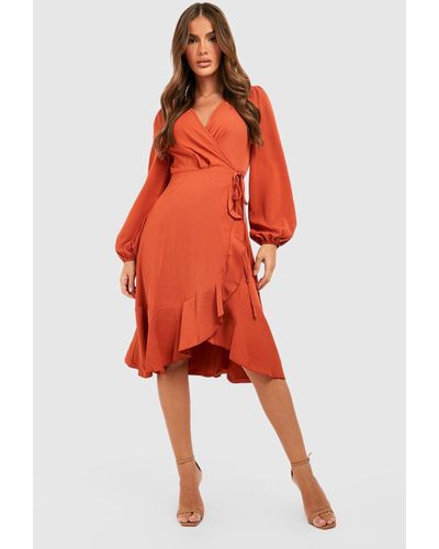 boohoo orange floral dress