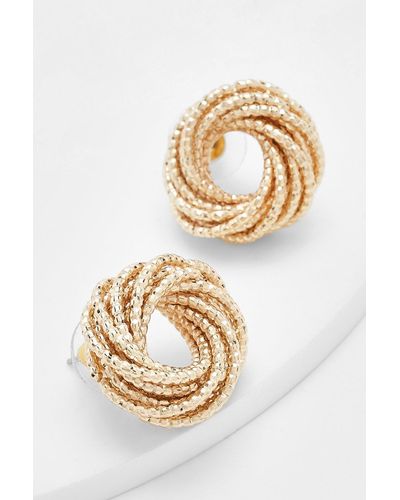 Boohoo Gold Knot Stud Earrings - Metallic