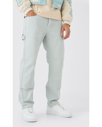 BoohooMAN Relaxed Rigid Overdyed Carpenter Jeans - Multicolor