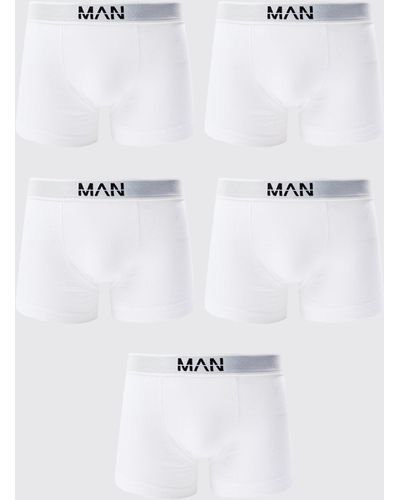 BoohooMAN 5er-Pack Man Boxershorts - Weiß