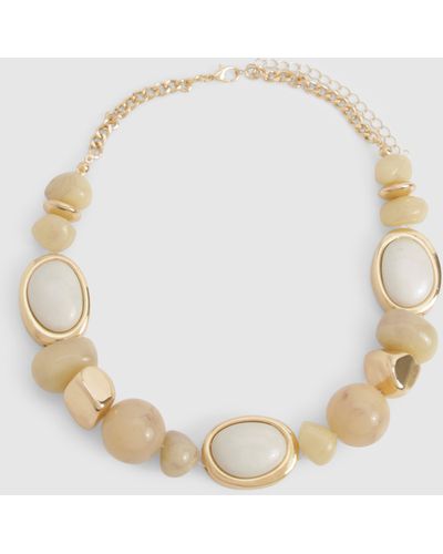 Boohoo Chunky Statement Beaded Necklace - Metálico