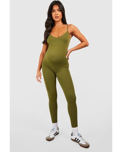 Boohoo Maternity Seamless Unitard Jumpsuit - Green