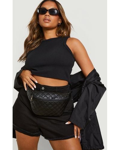 Boohoo Plus Quilted Fanny Pack - Black
