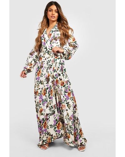 Floral Wrap Belted Maxi Dress