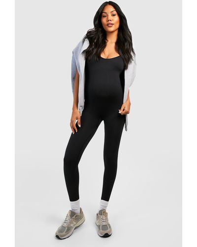 Boohoo Maternity Seamless Unitard Jumpsuit - Black