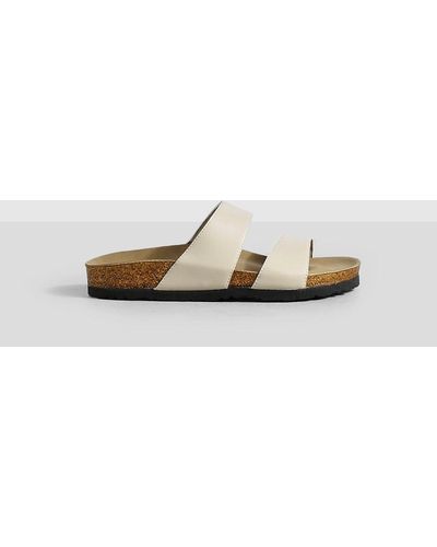 Boohoo Wide Width Double Strap Footbed Slides - Natural