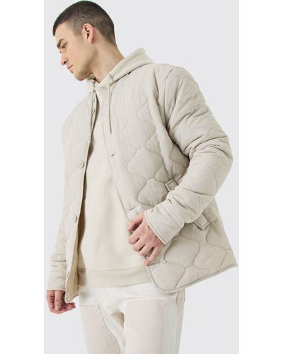 Boohoo Tall Onion Quilted Liner Jacket - Natural
