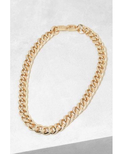 Boohoo Chunky Link Over Chain Necklace - Metallic