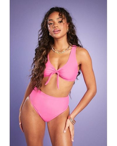Boohoo Mix & Match High Waisted Bikini Brief - Pink