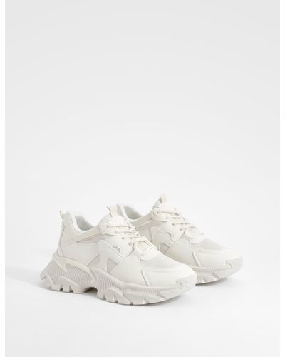 Boohoo Chunky Sporty Sneakers - White