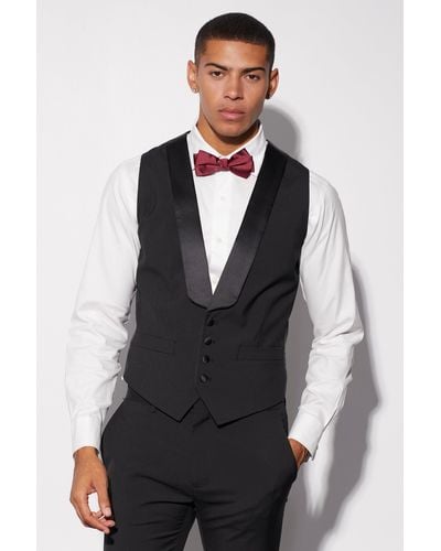 BoohooMAN Skinny Tuxedo Tank - Black