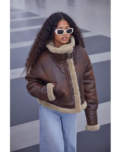 Shearling aviator deals jacket womens