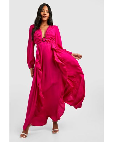 Boohoo Maternity Cut Out Maxi Dress - Red