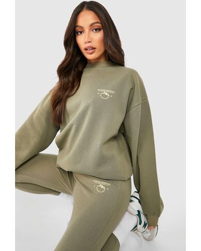 Boohoo Tall Oversized Sweatshirt And Legging Set - Green