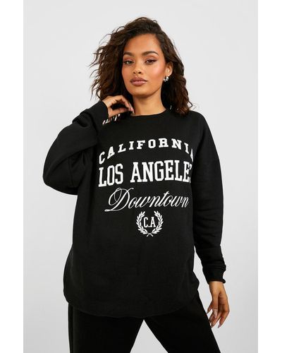 Boohoo Los Angeles Slogan Sweatshirt - Black