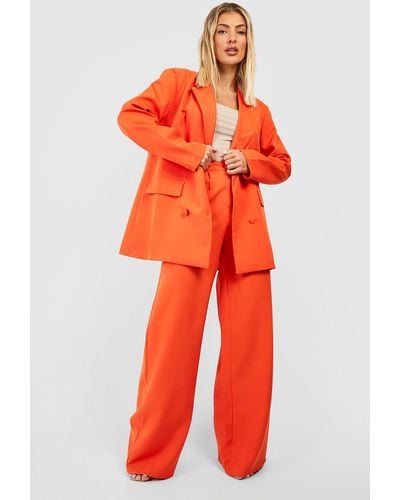 Boohoo Relaxed Fit Slouchy Wide Leg Pants - Orange