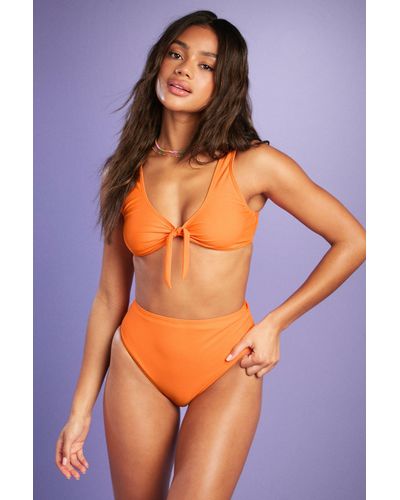 Boohoo Mix & Match High Waisted Bikini Brief - Naranja
